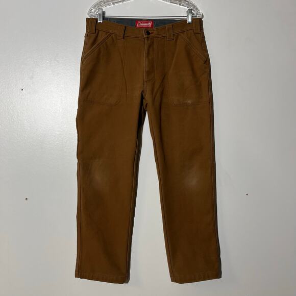 Coleman Insulated Straight Leg Brown Utility Workwear Pants Men’s Size 32x30 - Picture 1 of 7